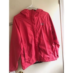 Coral North Face Rain Jacket